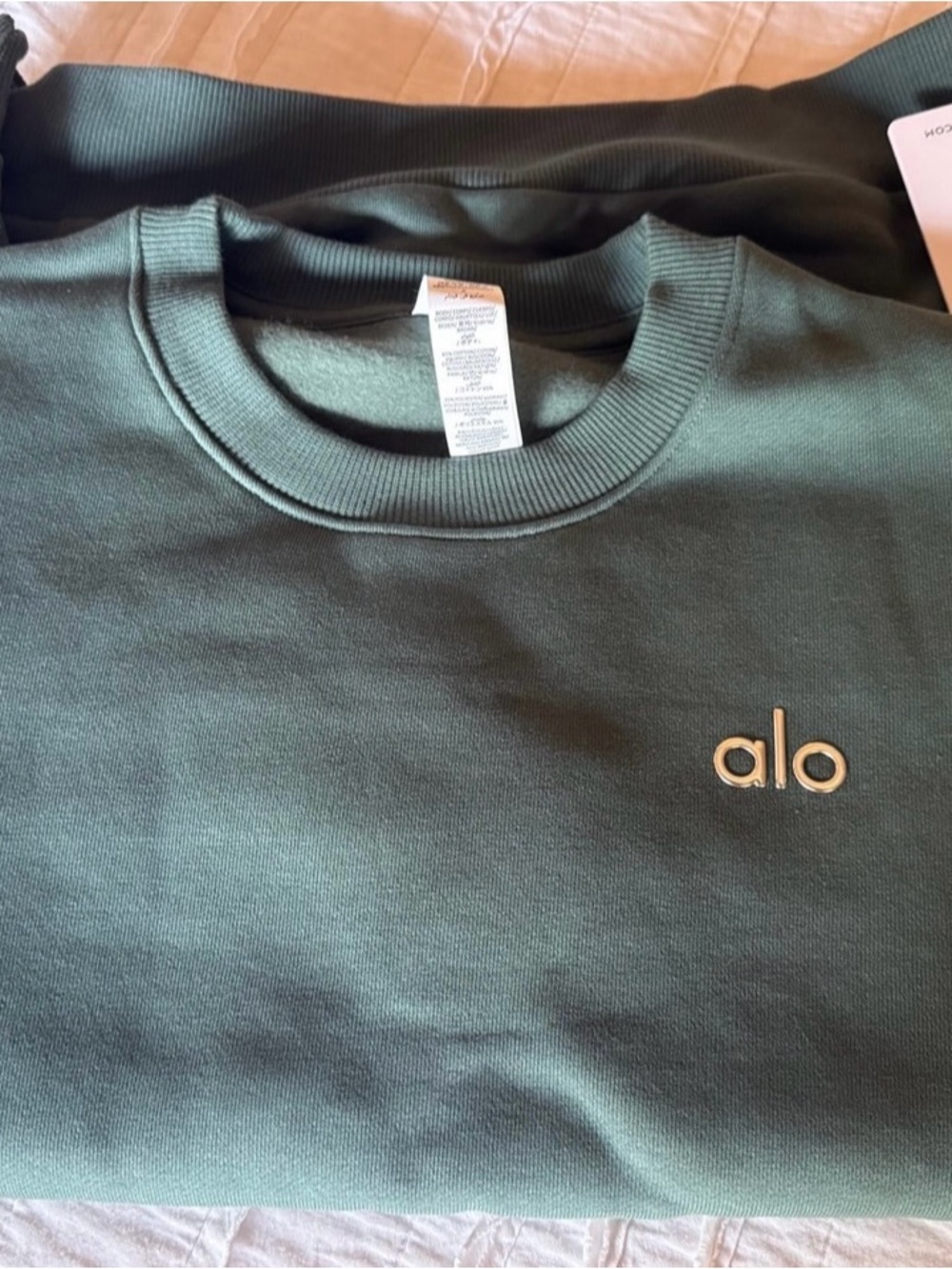 ALO Yoga Accolade Crewneck Sweatshirt in Clover Green